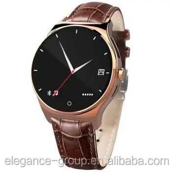 

Elegance Andrond Health Smart Watch Phone with Touch Screen/ Leather Strap compatible with iOS