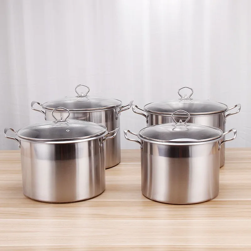 Induction Compatible Soup Pot Large Cooking Pot Stainless Steel