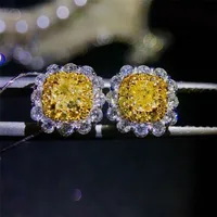 

diamond gemstone jewelry with factory price 18k gold 0.478ct natural yellow diamond stud earring for women