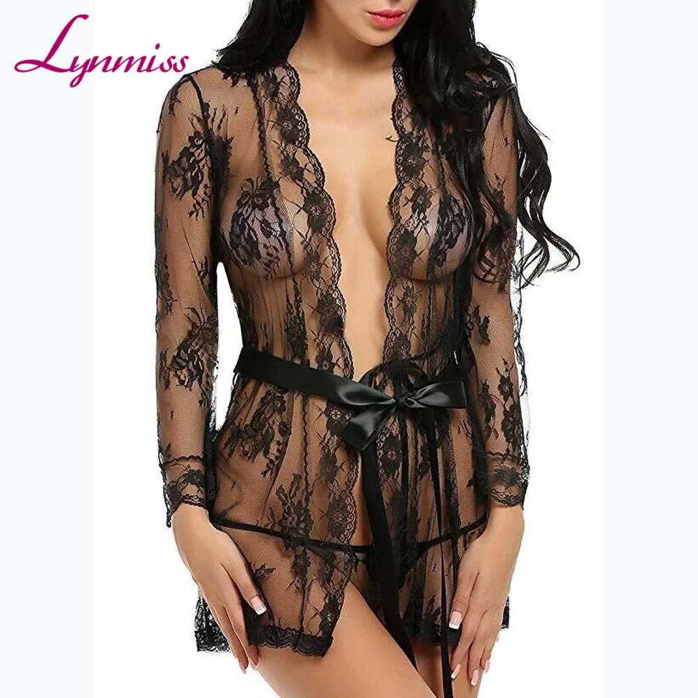 

2017 Lynmiss company strappy breathable long sleeve sexy lace babydoll underwear for young ladies, Black;red;purple;white;pink