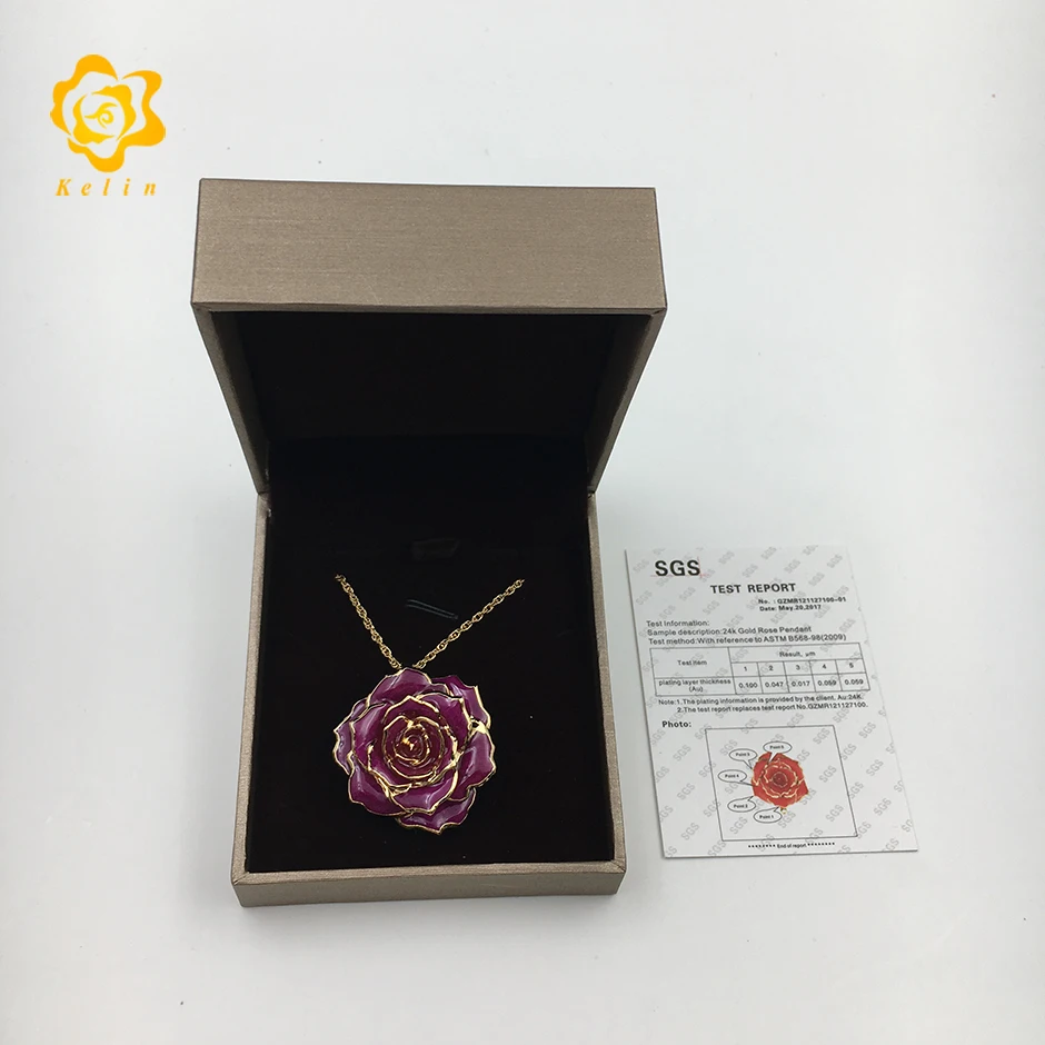 

Cangnan Kelin offer The Pretty Gift for lover The Rose necklace with real rose inside