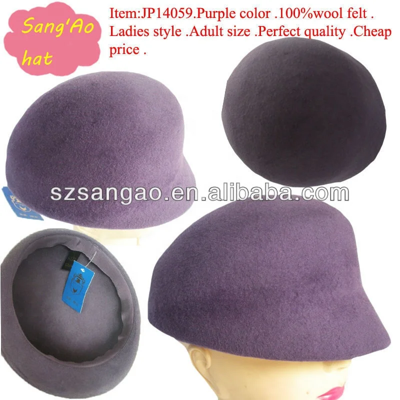 

Small wholesale Purple woman crushable wool hat fedora casual lana female cap, Red/mix gray/camel/purple/beige