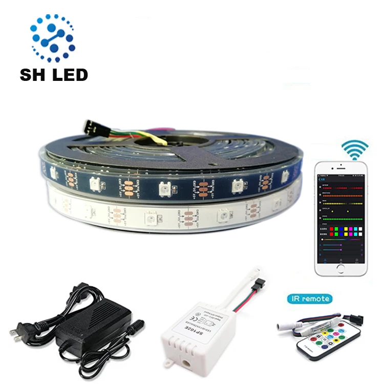 Wholesale multi-color waterproof smart pixel smd 5050 addressable rgb led strip 24v with APP / wifi / remote control