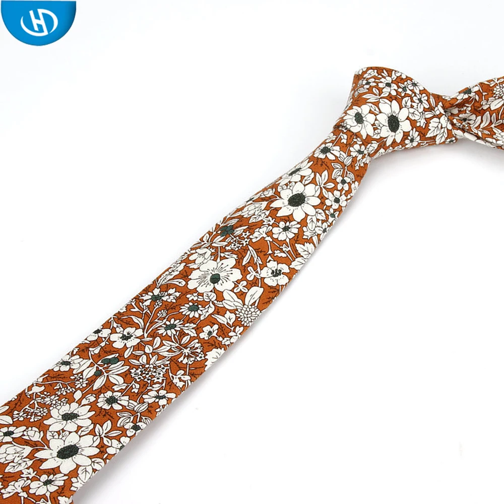 
Whosale Stylish Mens Custom Cotton Printing Flower Necktie In China 