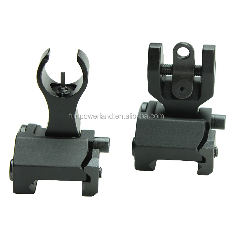 

Tactical Rapid Transition Folding Micro Set Front and Rear Back Up Iron Sight, Black