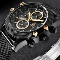 

BENYAR Sport Chronograph Fashion Watches Men Mesh & Rubber Band Waterproof Luxury Brand Quartz Watch