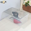 Plastic PP drop front shoe box, clear storage box