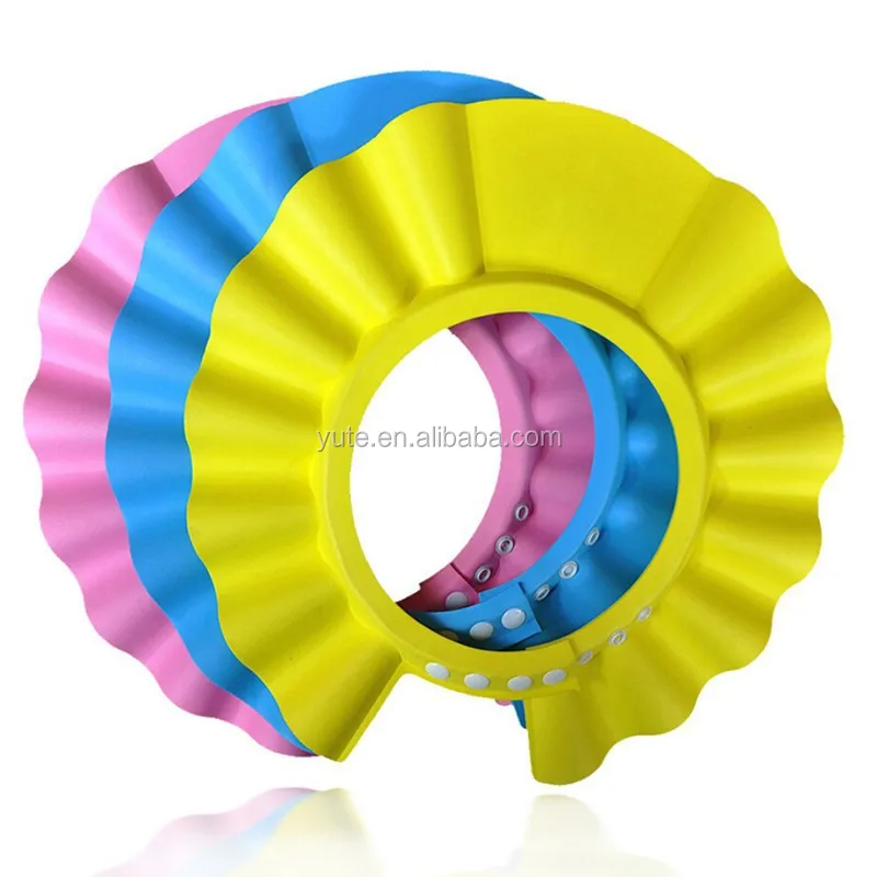 DHL Free Shipping baby head protector Great quality EVA baby shower caps printing plastic baby shampoo bath caps