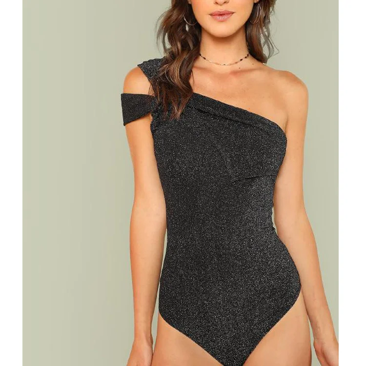 Glitter One Shoulder Bodysuit