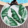 quality Green Leaves Printing Pattern Design Beach Towel Bulk Buy Cheap Microfiber Fabric Round Beach Towel With Tassels