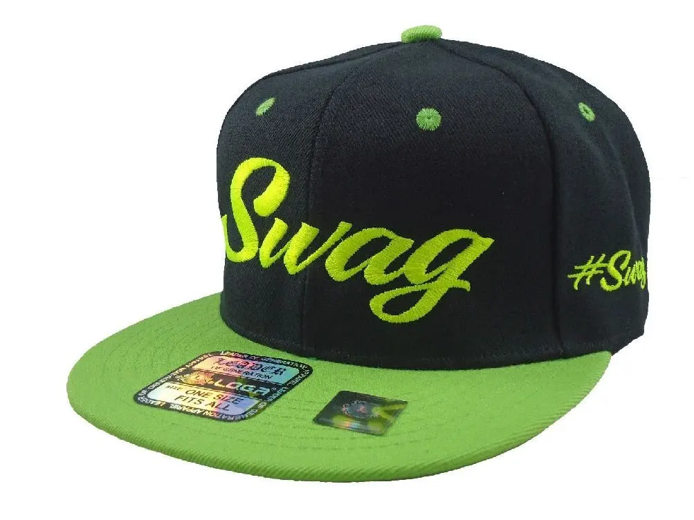 green flat bill hats