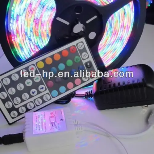 Waterproof RGB 3582 SMD 300 LED Light Strip 44Key IR remote + Power adapter