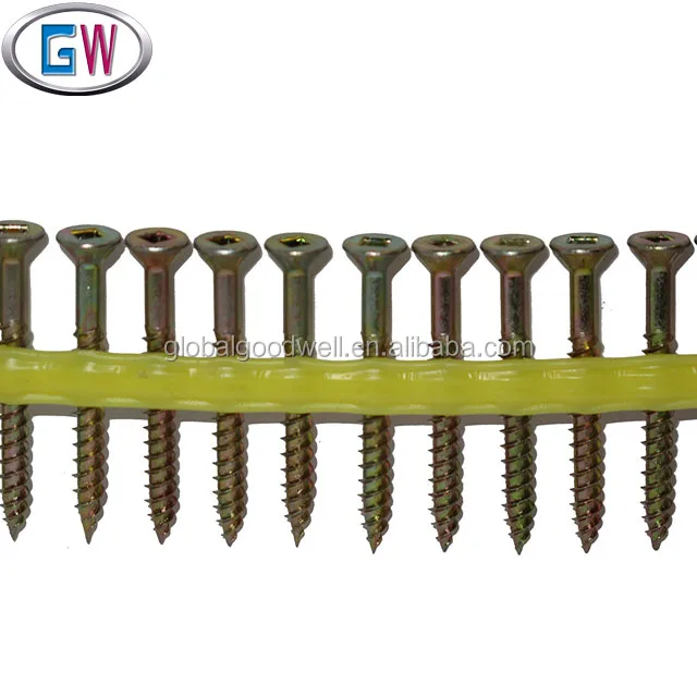 Quick Drive Screw Collated Strip Screw Flat Countersunk Head Square Drive Torx Drive Decking