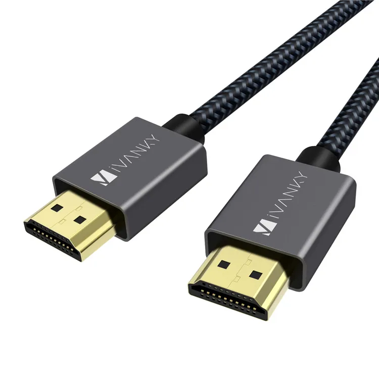 

IVANKY 3D Video Game HDMI Cable 4K For TV Box 18gbps Gold Plated HD Cable With Ethernet 1M, 1.8M, 2M, 3M Cable HDMI, Space gray