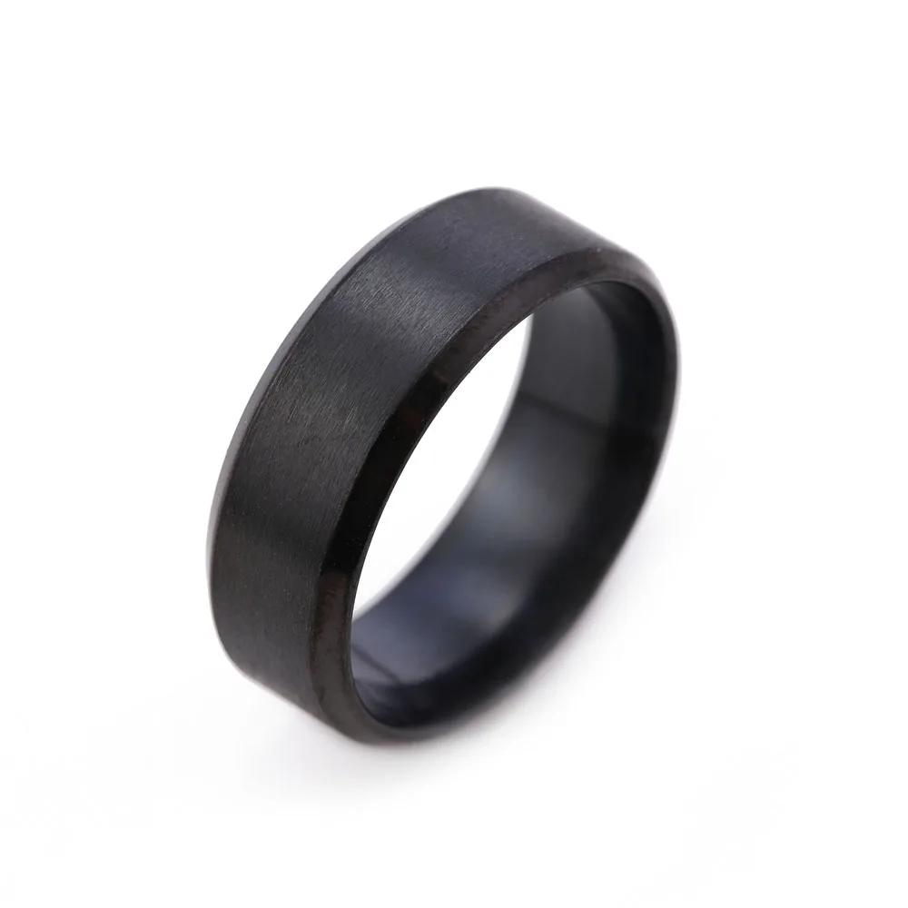 

2021 Blank Stainless Steel Black Plated Unique Simple Rings For Gift Men Jewelry Promotion Gift New Fashion