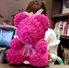 2018 New design teddy bear rose PE flower bear valentines gifts