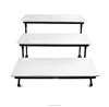 UNICASA 3 Tier Strong Rack Stand With Ceramic Plates - Three Tiered Cake Serving Tray - Dessert Fruit Plates