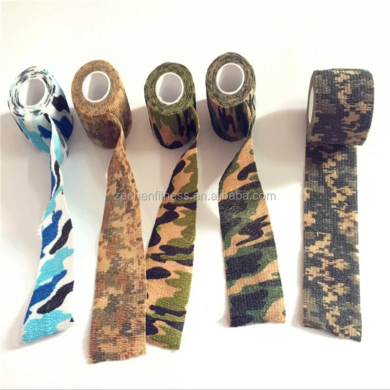 Self adhesive elastic breathable non woven cohesive first aid bandage Camouflage waterproof wrap tape