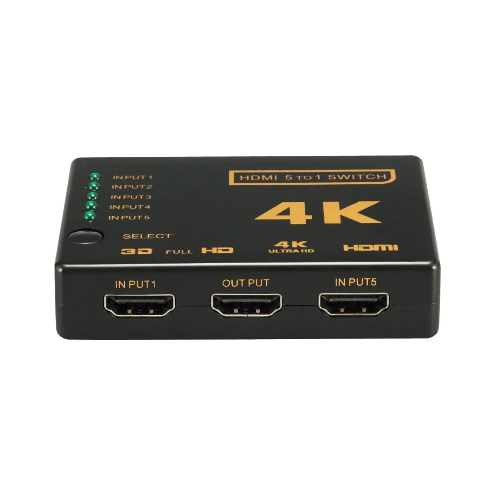 

HDMI Switch 5x1 Switcher Selector 3D support 4k With IR Remote HDMI Splitter Infrared Receiving Cable USBC, N/a