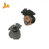 Wholesale customized bulk cheap man head shape dyed black metal lapel pin