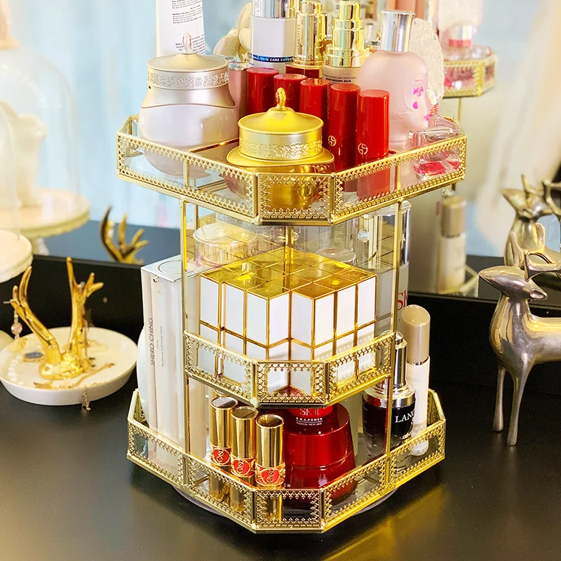 Amazon Hot Sale glass Makeup Organizer Jewelry & Cosmetic Storage Display Boxes For Brush