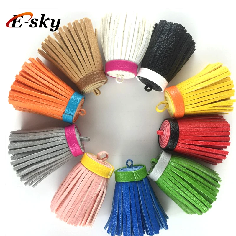 Esky Hot Sale Colorful 5cm Small Leather Tassels for bag key chain