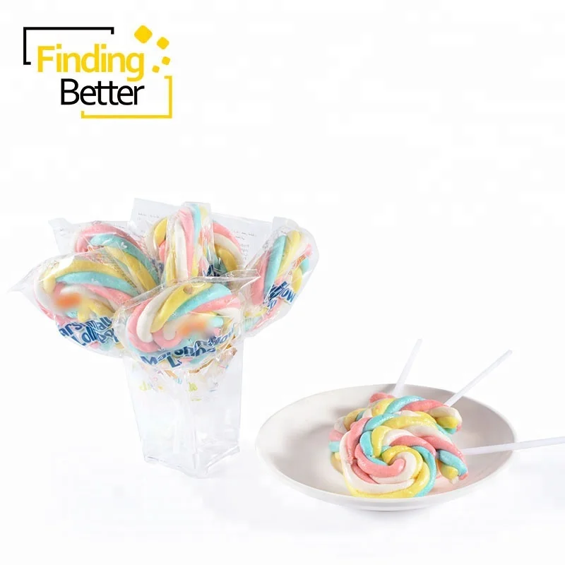 Halal Colored Rainbow Twist Marshmallow Rope Fruity Twisted Cotton