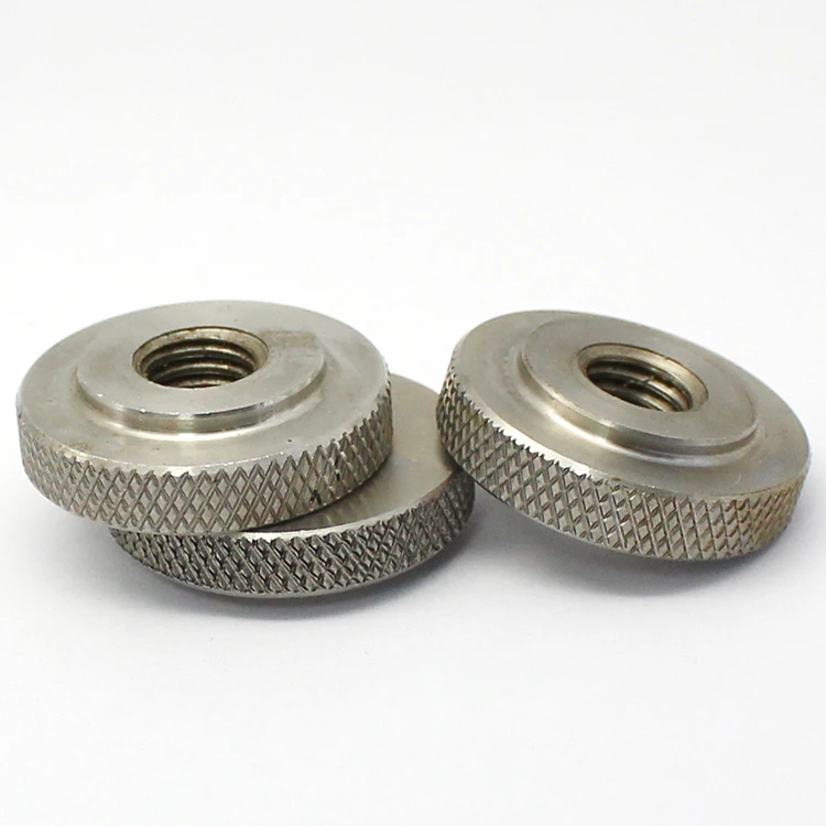 High Quality Gb807 Thread Thin Type Flat Knurled Thumb Nuts Silver Tone