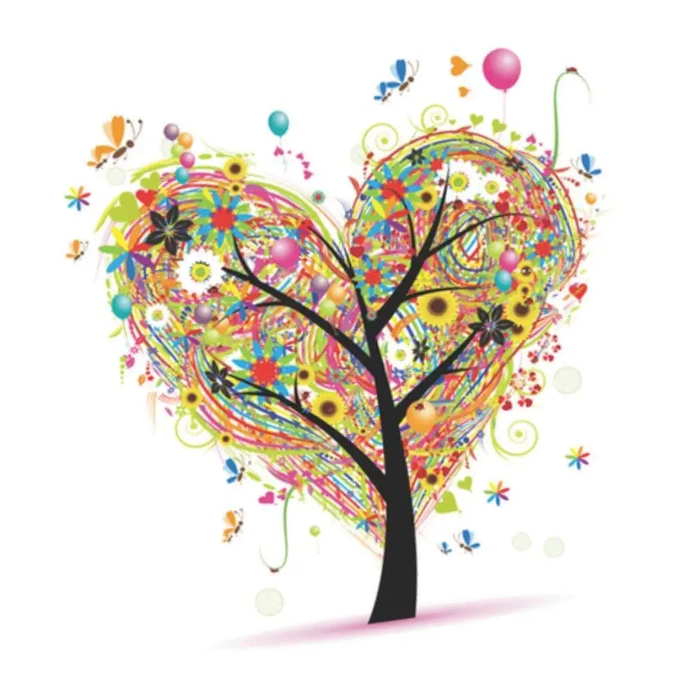 Wowdecor Paint by Numbers Kits for Adults Kids, Number Painting - Heart Tree 16x20 inch (framed, Multicolor)