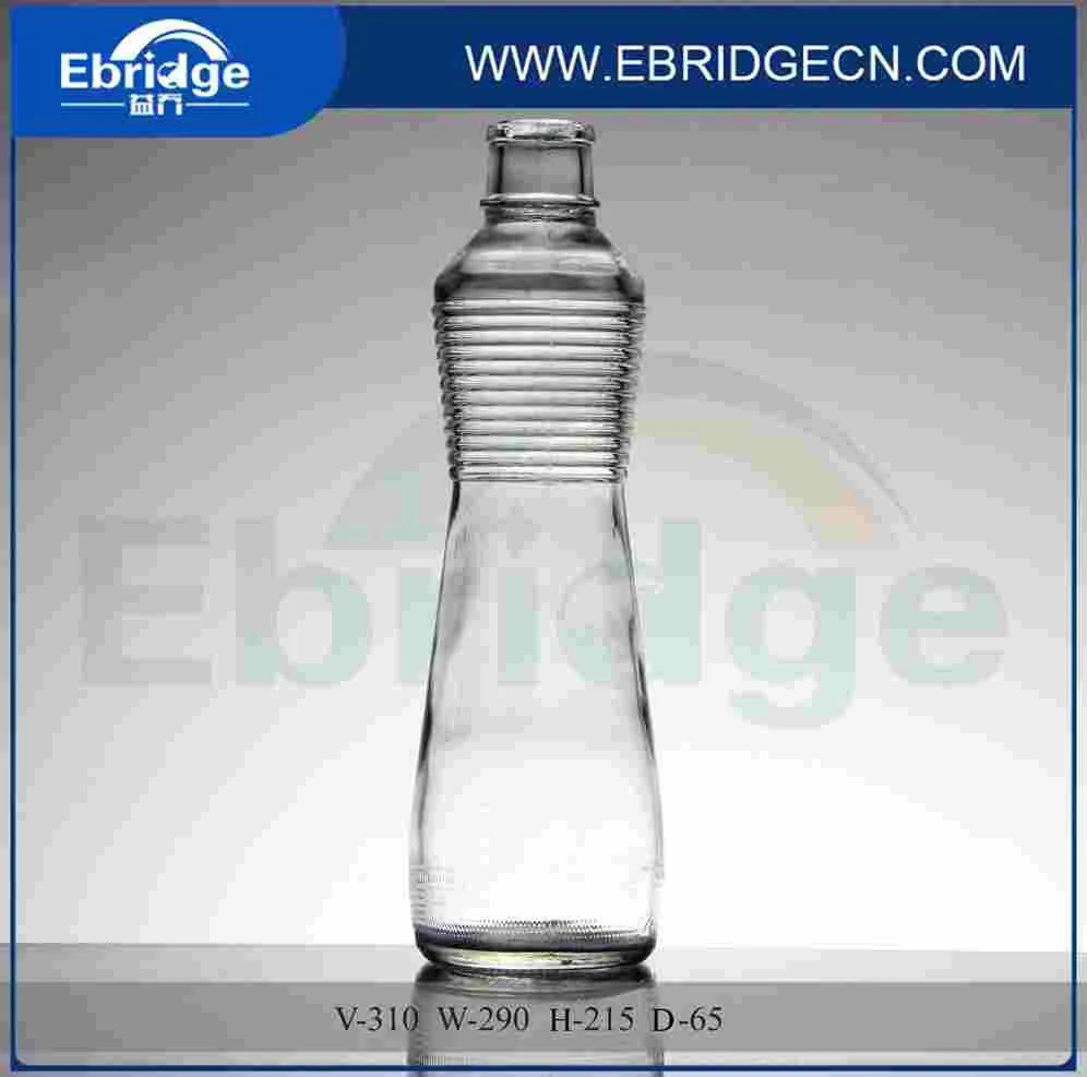 New Design Mineral Water Bottle Glass Bottle Voss Shape Glass Water