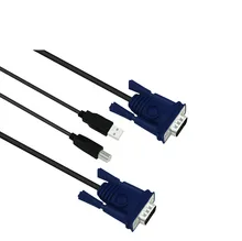 3M 10FT USB 2.0 PC Monitor 15-Pin Standard VGA SVGA Adapter Cable/Cord 4 KVM Switch F1885 usb to vga cable computer cable