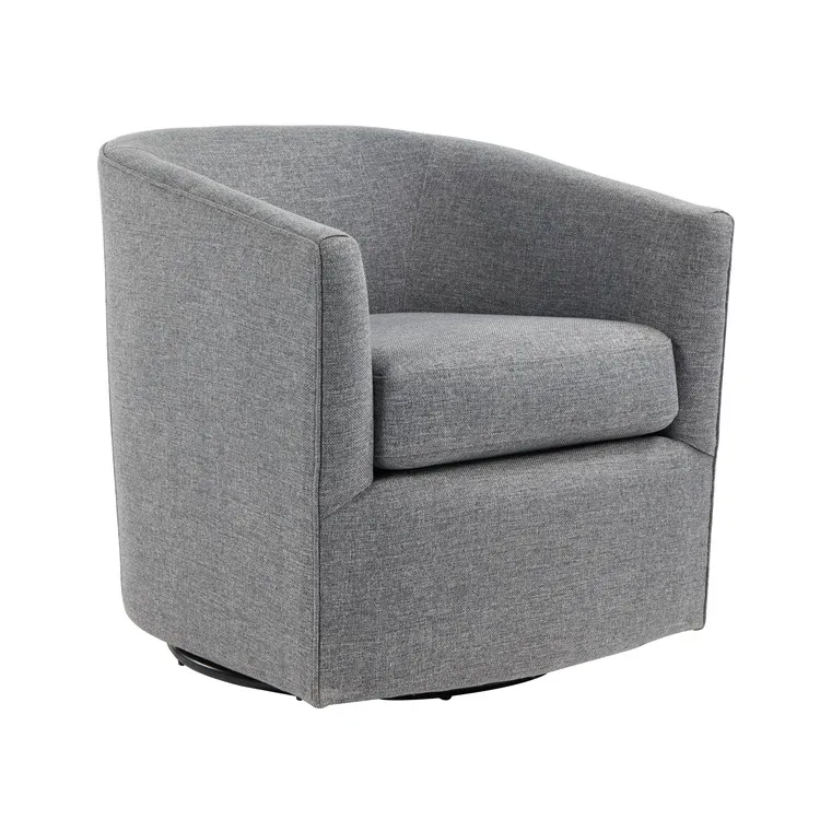 Stable quality accent small gray fabric swivel chairs for living room