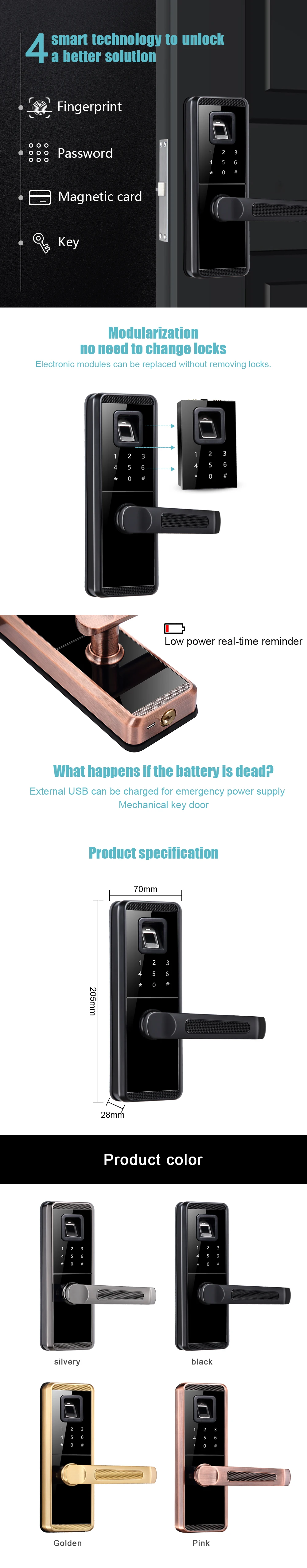 Intelligent Security Single Latch Digital Electronic Digital Lock Safe