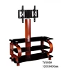 Wholesale Bend Wood Frame LCD TV Stand With Three Layers Tempered Glass