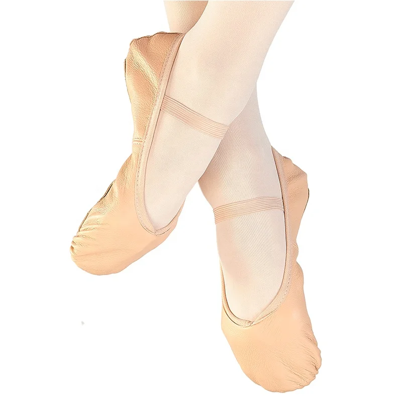 JW Soft Leather Dance Shoes Full Sole Girls Ballet Shoes Kids' Sneakers