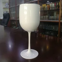 

14 OZ White color classic design Custom Plastic Champagne Wine Glass Wholesale