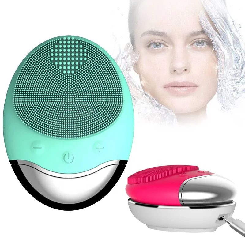 

Wireless Charge Electric Face Washing Massage Brush Waterproof Bamboo charcoal Silicone Facial Cleansing Brush