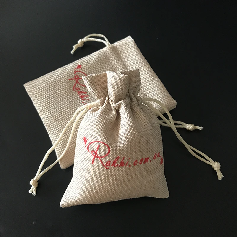 Custom Printed Drawstring Linen Spice Sachet Sacks Jute Hanging Scented