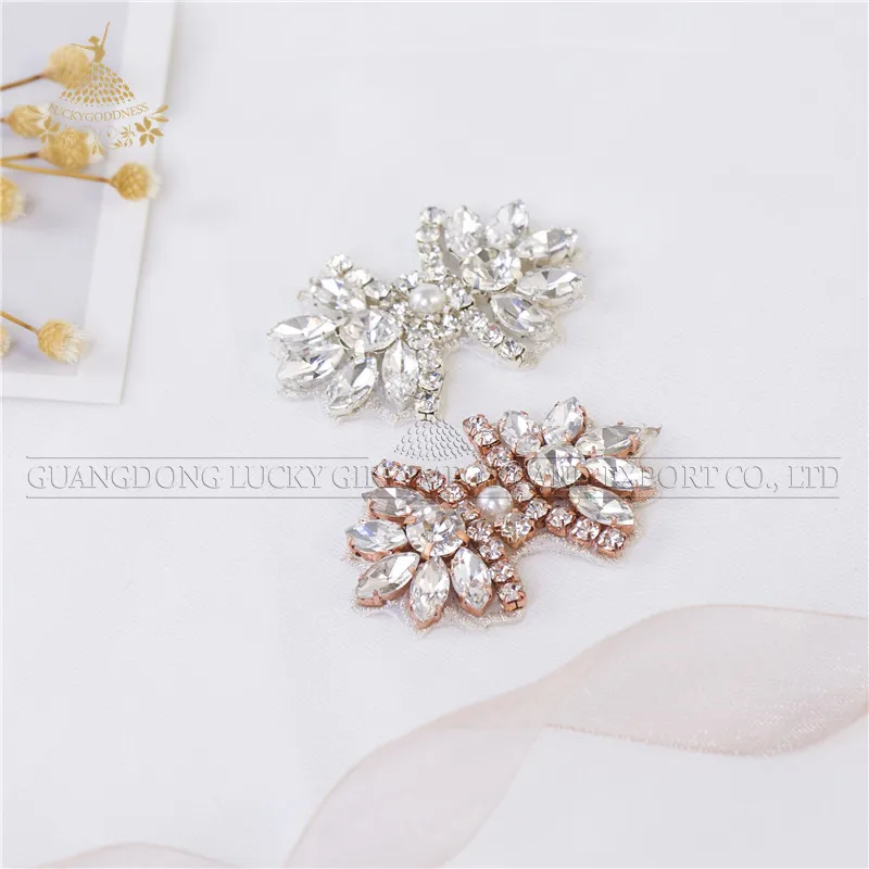 

Small Rhinestone crystal applique rose gold for wedding belt and dress