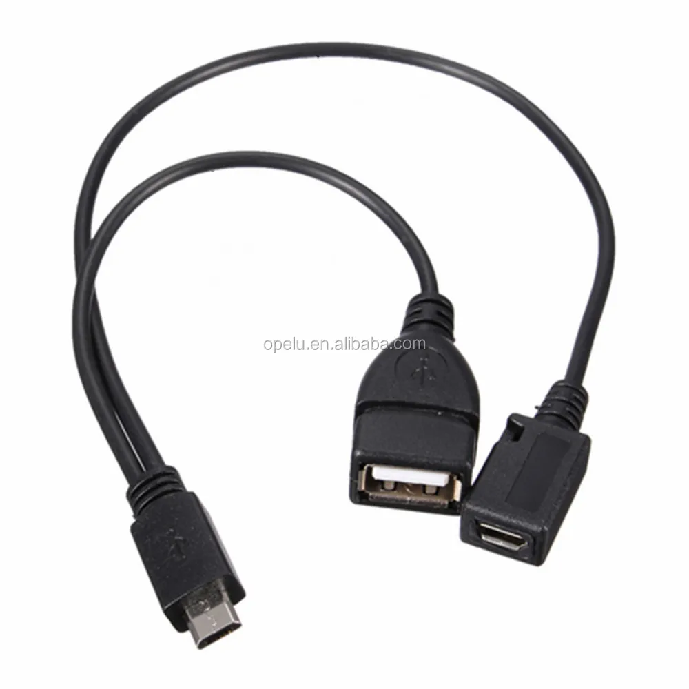 Cable Length: 20cm Connectors 1PC USB Female to Micro USB Female/Male Host 20cm OTG Power Cable for Android Smartphone 