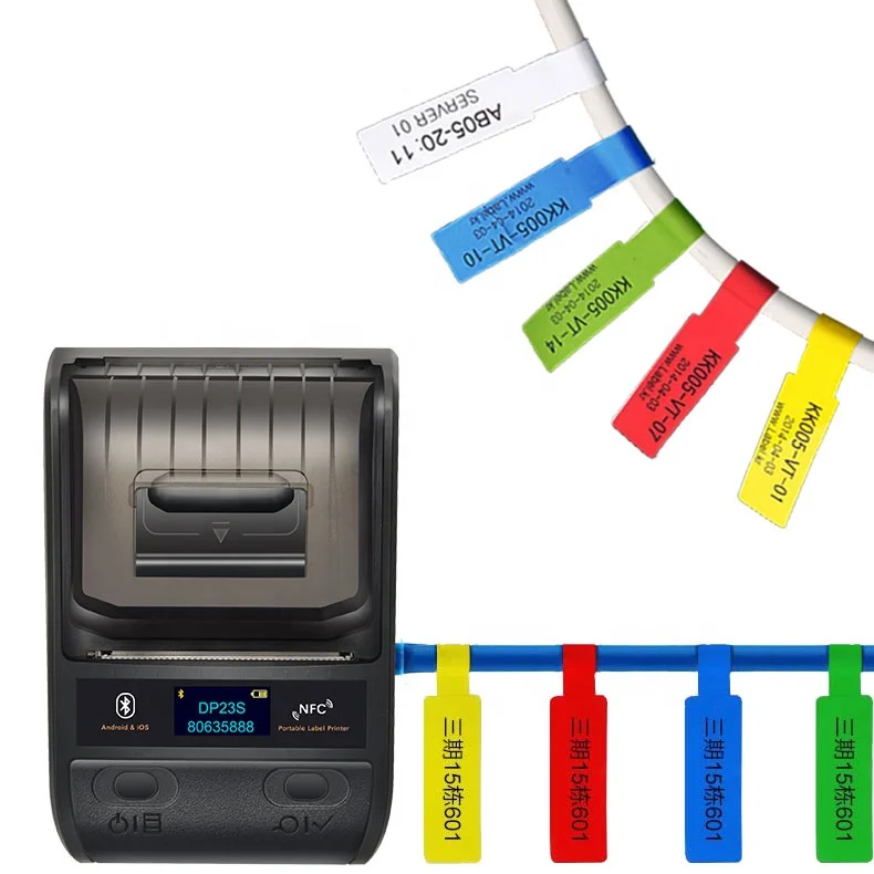 

DETONGER -DP23S QR Code Barcode Printer 2 inch Cable Marker Printing Machine Pocket Thermal Printer