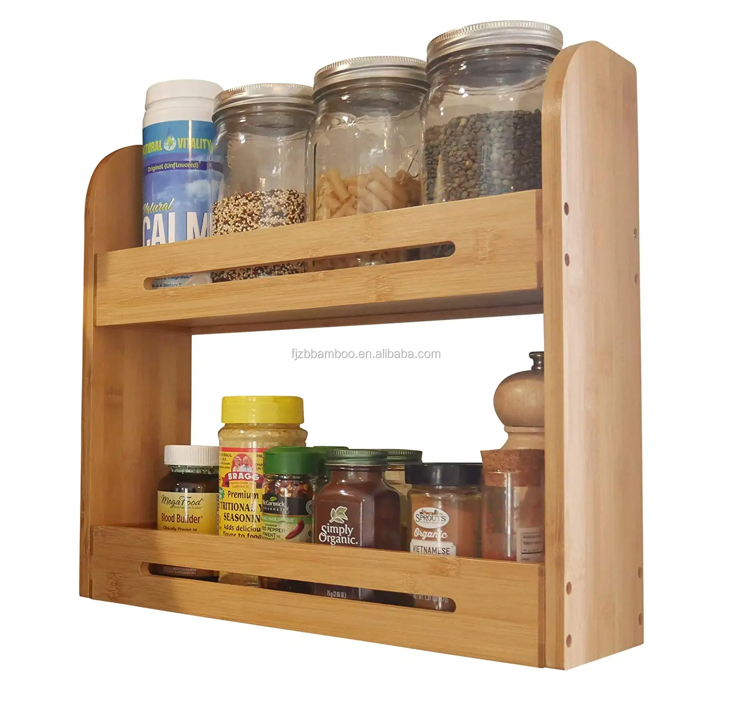 Large Bamboo Spice Rack Organizer Two Tiered Wooden Shelf Organizer For Counter Top And Wall Mounted Use Buy Bamboo Spice Rack Organizer Fancy Spice Racks Spice Organizer Product On Alibaba Com