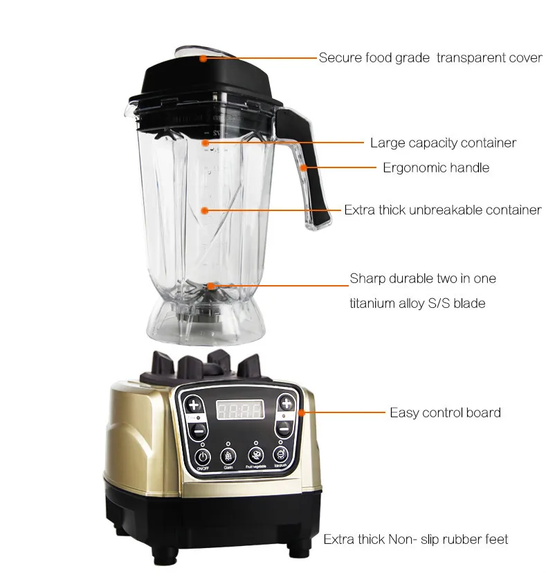 Low Noise Multifunctional Industrial Professional Fruit Blender For