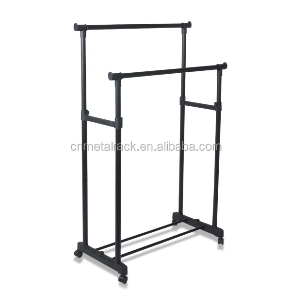 Rotating Laundry Double Pole Telescopic Hotel Plastic Clothes Drying