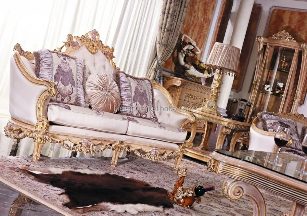 Luxe franse barok heldere kleur woonkamer bankstel/royal palace ... Beige woonkamer banken