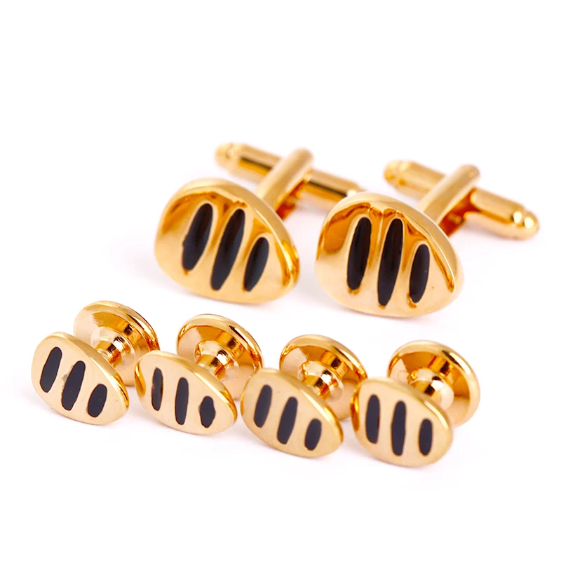 

18K gold plated cufflinks and tuxedo shirt studs sets, As picture show