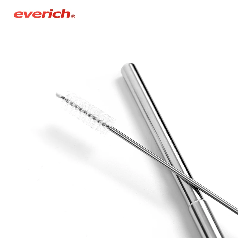 

Everich Folding Drinking Straw Stainless Steel Collapsible Reusable Straw Medical-Grade Food-Grade Drinking Straws, Silver