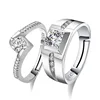Korea Fashion Classic Engagement 925 silver diamond couple Wedding Zircon rings
