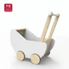 2018 New pretend doll play game white pushchair toy wooden doll pram for kids