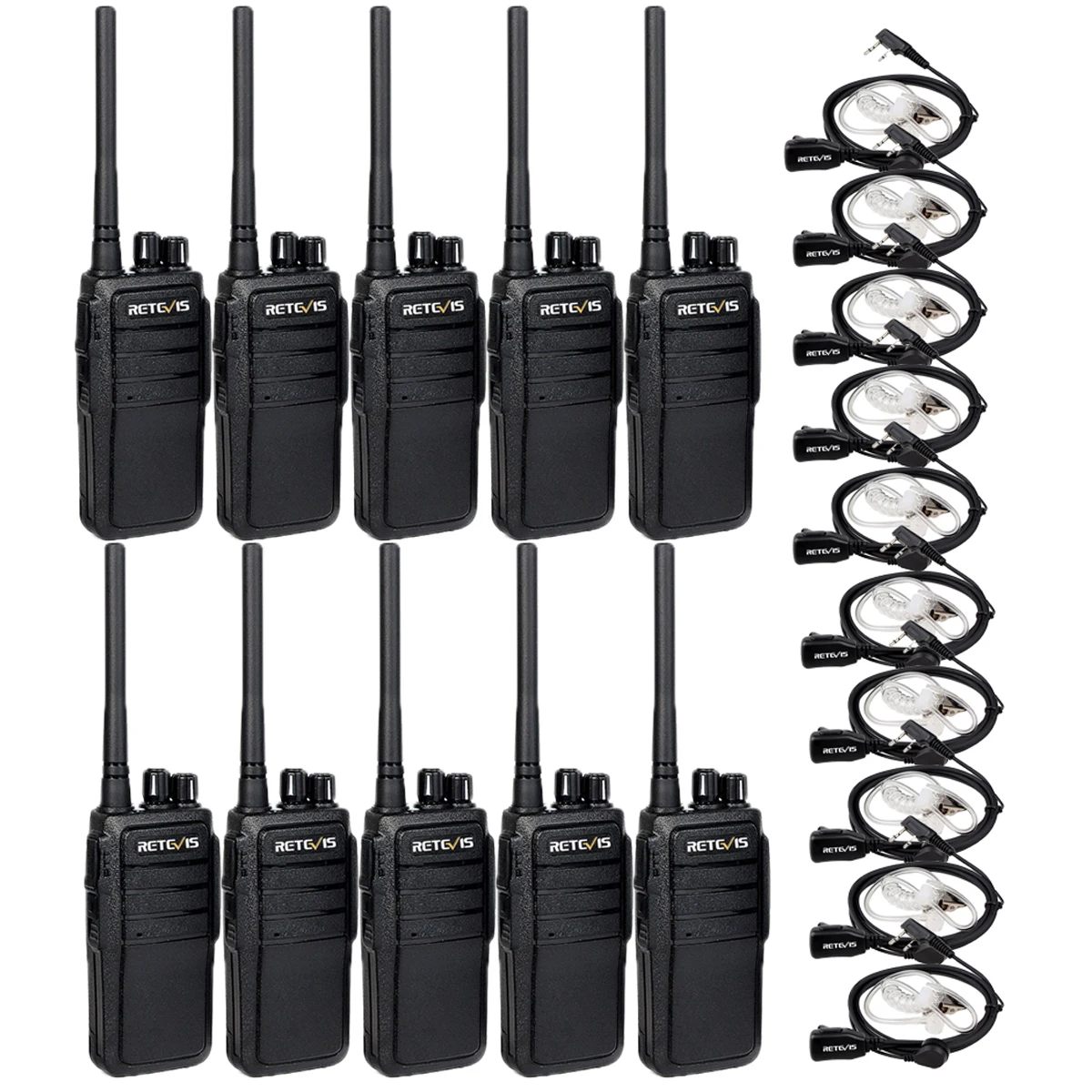 

Retevis RT21 Scrambler Squelch Security Walkie Talkies UHF 400-480MHz 16CH VOX Two Way Radio Rechargeable +2Pin Earpieces